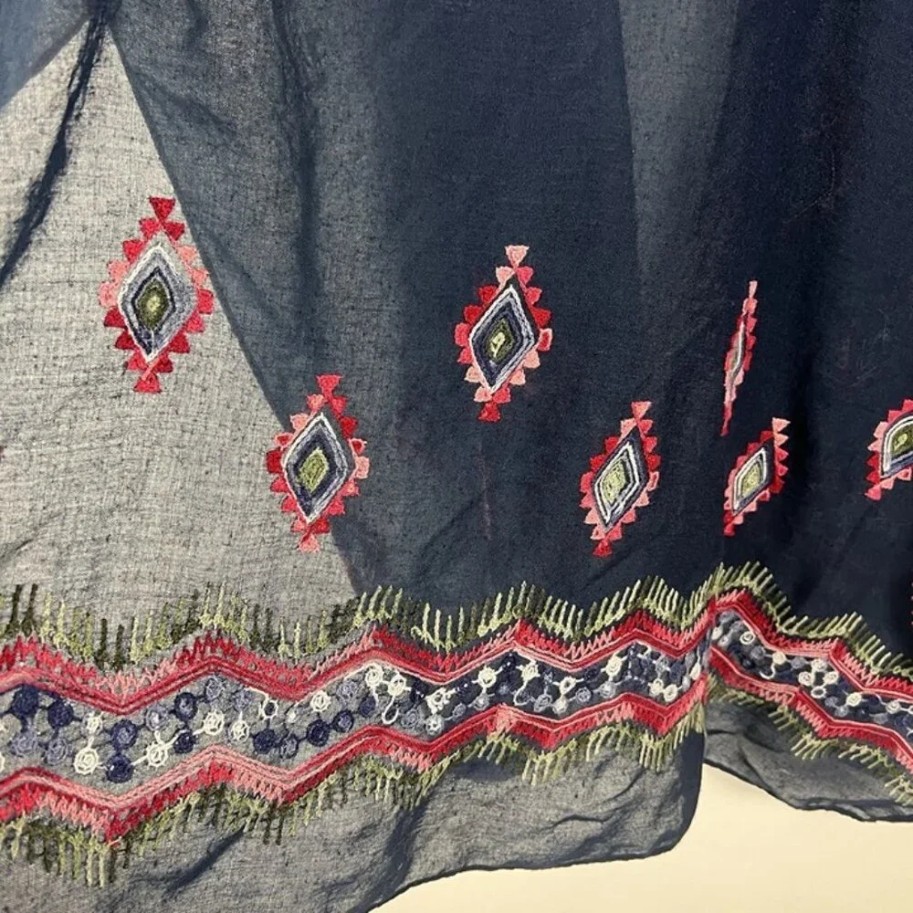 Summer & Rose Beach Cover Up One Size Duster Embroidered Boho Beachy Resort‎
